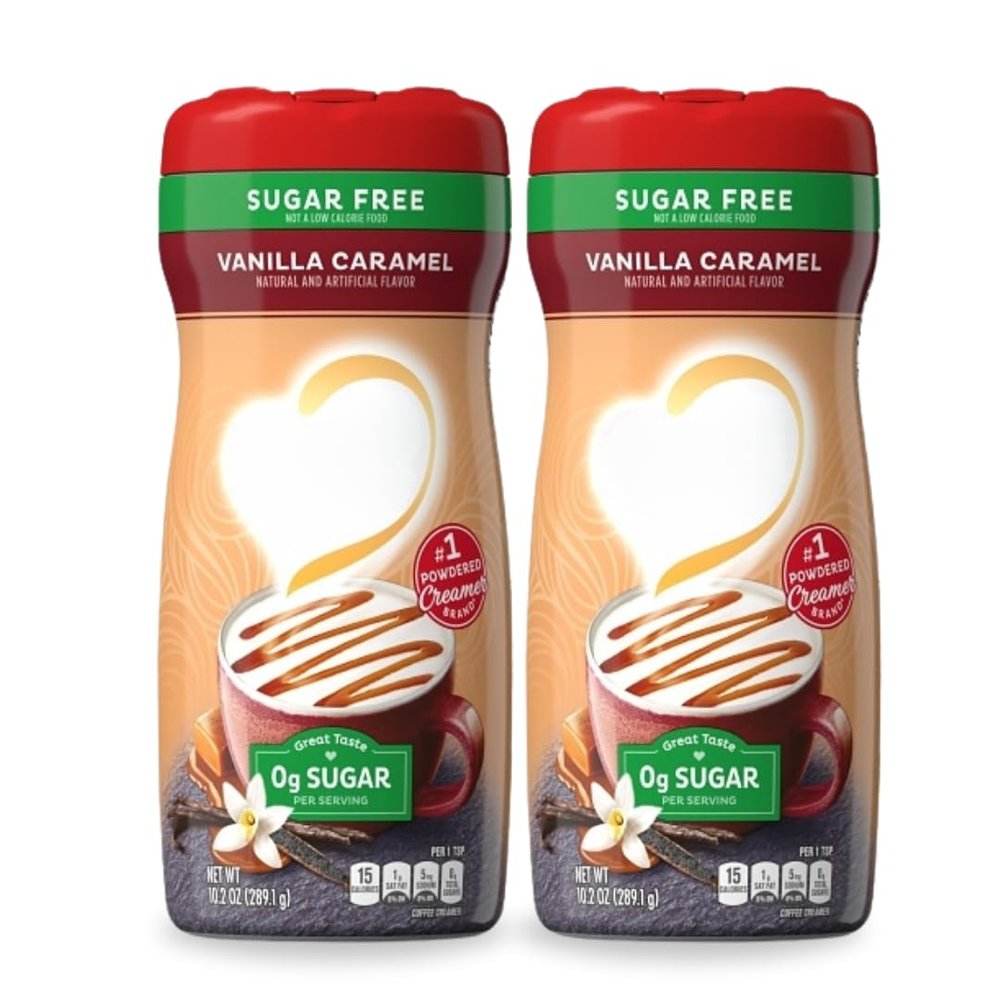 Sugar-Free Vanilla Caramel Powder Coffee Creamer, 10.2 oz Canister (2-Pack)