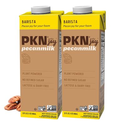 PKN Plant-Based Pecan Milk Barista Style - 32 Fl Oz (Pack of 2) - Dairy & Gluten Free, Vegan, Non-GMO Milk for Coffee, Cereal & Everyday Use - Clean Ingredients Nut Milk