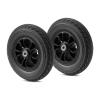 Set of 2 Wheelchair Front Wheels Replacement 8 Inch, 200 45-110 Polyurethane Wheels with Metal Bearing, Solid Spare Tire view 1