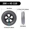 Set of 2 Wheelchair Front Wheels Replacement 8 Inch, 200 45-110 Polyurethane Wheels with Metal Bearing, Solid Spare Tire view 3