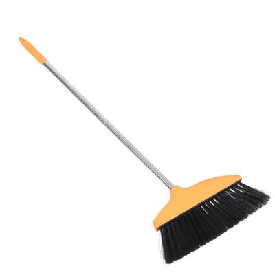 IMIKEYA Commercial Grade Stainless Steel Floor Broom Soft Bristle Sweeping Brush Dustpan Set Long Handle Outdoor Cleaning