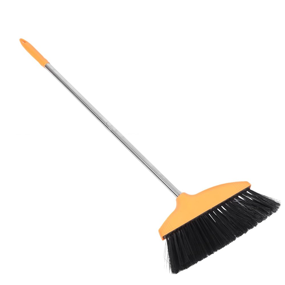IMIKEYA Commercial Grade Stainless Steel Floor Broom Soft Bristle Sweeping Brush Dustpan Set Long Handle Outdoor Cleaning