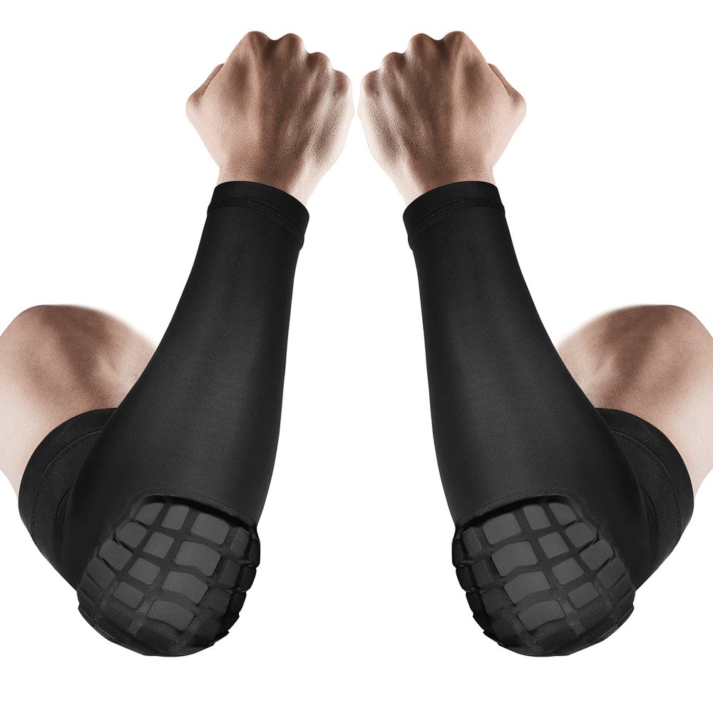 AceList 2PCS Elbow Pads with Padded Compression Shield Shape Arm Sleeves for Protection - Suitable for Basketball, Volleyball