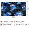 Non Slip Bathtub Mat Fancy Blue Jellyfish Print Bathroom Shower Tub Mats with Suction Cups and Drain Holes for Kids and Adults 15.7x27.9 in view 4