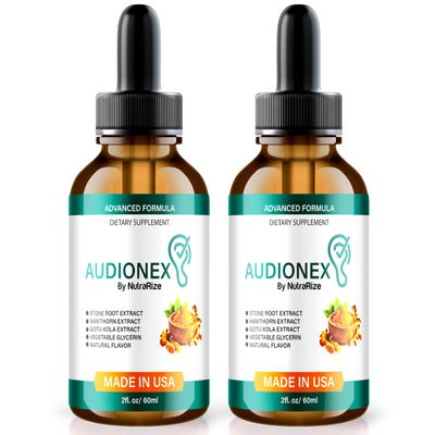 (2 Pack) Audionex Drops, Comprehensive Formula for Your Hearing Needs, All Natural Oral Supplement for Overall Ear Health and Function, Official Audio Nex Gotas Reviews (60 Servings)