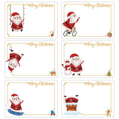120pcs Christmas Labels Gift Name Tags Stickers Self Adhesive Labels for Presents Large Blank Merry Christmas Tags for Gifts Santa
