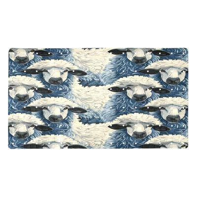Non Slip Bathtub Mat Retro Sheep Pattern Bathroom Shower Tub Mats with Suction Cups and Drain Holes for Kids and Adults 15.7x27.9 in