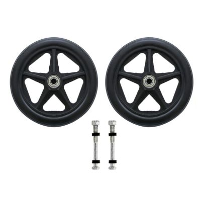 2Pcs 6/7/8inch Anti-skid Wheelchair Front Caster Replacement Solid Tire Wheel For Electric & Manual Wheelchairs