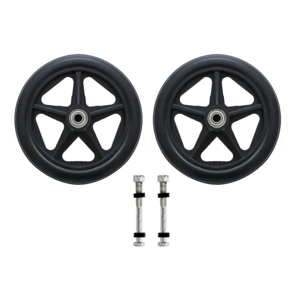 2Pcs 6/7/8inch Anti-skid Wheelchair Front Caster Replacement Solid Tire Wheel For Electric & Manual Wheelchairs