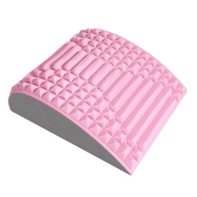 Back Stretcher Pillow Neck Lumbar Support Massager Neck Waist Sciatica Herniated Disc Pain Relief Massage Relaxation(Pink)