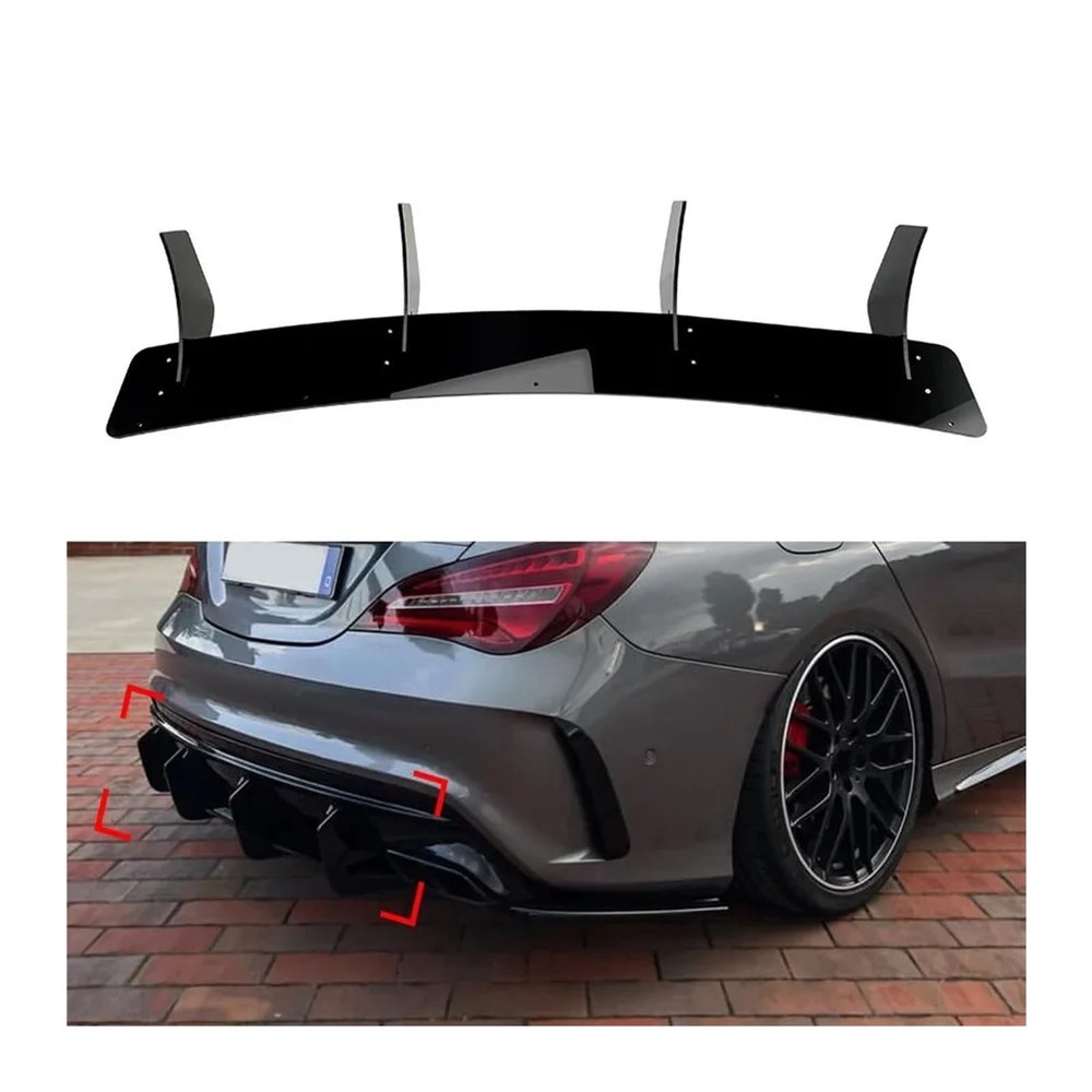 Car Rear Bumper Lower Diffuser Lip SplitterCompatible for Mercedes Benz CLA Class W117 C117 CLA220 CLA250 Sport CLA45 A-MG Sedan 2016-2019