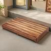 Acacia Wood Step Platform (25'' L x 16'' W x 3.8'' H, No Assembly Required), Outdoor Steps with Non-Skip Pads for Seniors, Wooden One Step Stool for Bed, Stair, Bathroom, Kitchen, Garden view 1