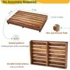 Acacia Wood Step Platform (25'' L x 16'' W x 3.8'' H, No Assembly Required), Outdoor Steps with Non-Skip Pads for Seniors, Wooden One Step Stool for Bed, Stair, Bathroom, Kitchen, Garden view 2