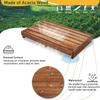 Acacia Wood Step Platform (25'' L x 16'' W x 3.8'' H, No Assembly Required), Outdoor Steps with Non-Skip Pads for Seniors, Wooden One Step Stool for Bed, Stair, Bathroom, Kitchen, Garden view 4