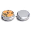 Round Pill Box/Case,3 Compartment Small Pill Case for Purse & Pocket Yoga Pugprinted Travel Pill Organizer for Vitamins Supplements view 3