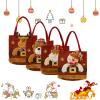 3PCS Christmas Gift Bags Zipper Design, Christmas Gift Doll Bags,Small Santa Snowman Deer Doll Storage Bags, Christmas Eve Apple Packaging Bag Candy Gift Bag for Party Festival Activity (4PCS-A) view 1