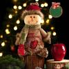 3PCS Christmas Gift Bags Zipper Design, Christmas Gift Doll Bags,Small Santa Snowman Deer Doll Storage Bags, Christmas Eve Apple Packaging Bag Candy Gift Bag for Party Festival Activity (4PCS-A) view 3