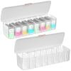 OMISTAR 2Pcs White P-80 daily contact lens organizer with a Remover & a Tweezer, Disposable Contact Lens Dispenser, Clear Plastic Box for All Brands Daily Lens view 1
