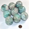 44mm Green Chalcedony Carved Sphere Polished Natural Gemstone Crystal Mineral Collectible Decor Specimen Ball - India + Stand (1PC) view 2