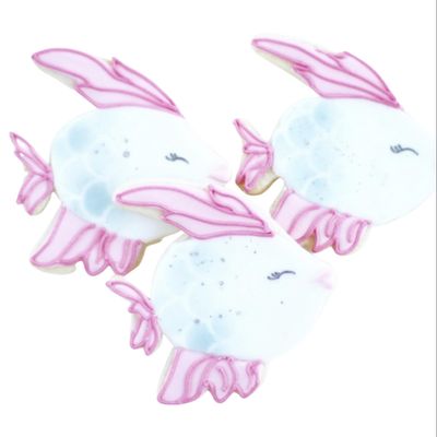 1 Dz. Whimsical Fish Cookies! Ocean Themed Birthday Party Favors or Gift!