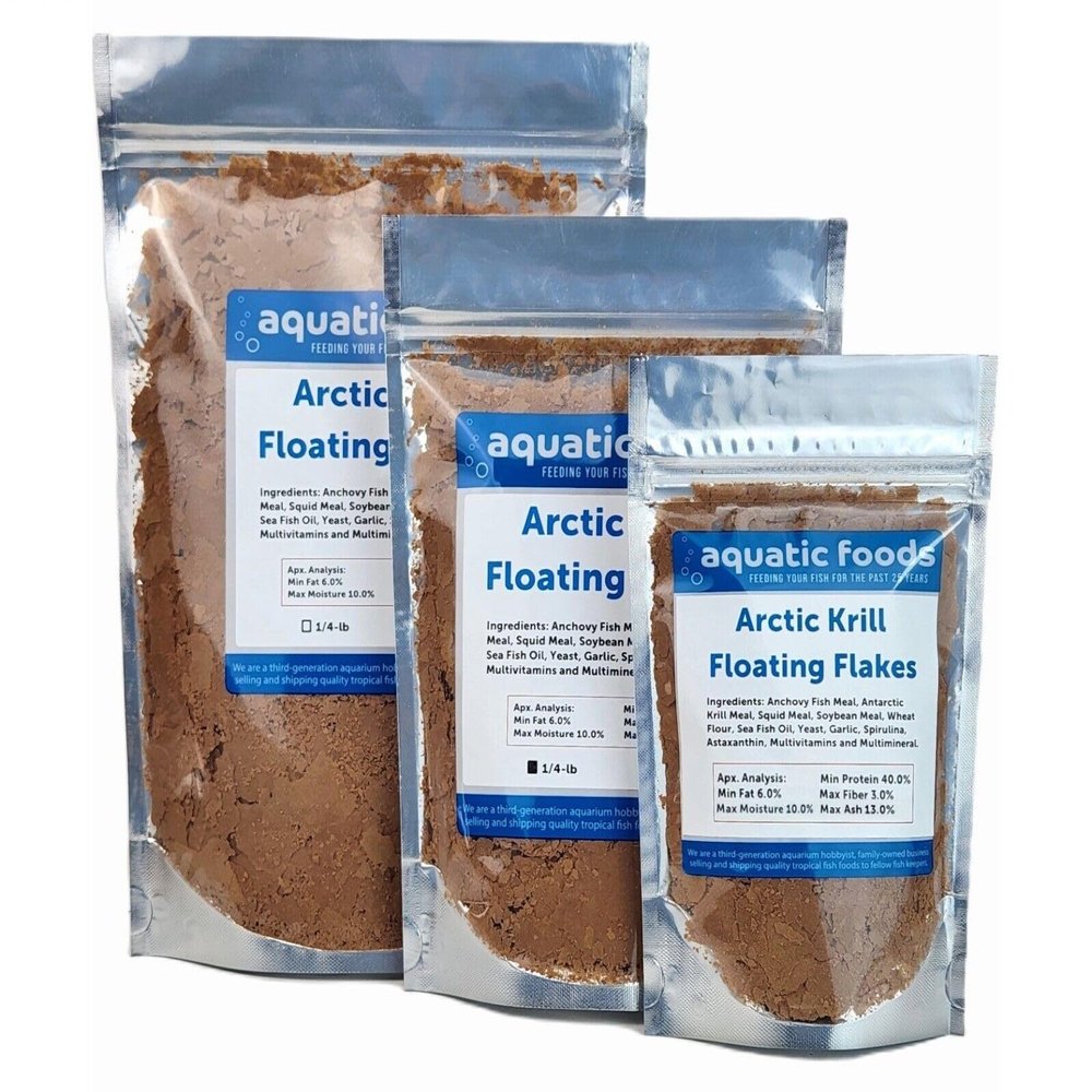 Aquatic Foods Inc. Arctic Krill Flakes which Contain Natural Carotenoids & Astaxanthin That Will Enhance The Vibrant Colors of Fish, for All Tropical and Marine Fish...WL5-lbs Poly Bag