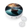 QWHJK Contact Lens Case,Fishing Boat Print Plastic Contact Lens Case,contact Lens Care Box,ontact Lens Travel Box view 1