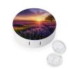QWHJK Contact Lens Case,Lavender Meadow at Sunset Print Plastic Contact Lens Case,contact Lens Care Box,ontact Lens Travel Box view 1