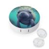 QWHJK Contact Lens Case,Cute Sea Animal Manatee Print Plastic Contact Lens Case,contact Lens Care Box,ontact Lens Travel Box view 1