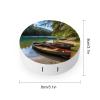 QWHJK Contact Lens Case,Lake with Boats Canoes Park Print Plastic Contact Lens Case,contact Lens Care Box,ontact Lens Travel Box view 2