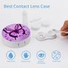 QWHJK Contact Lens Case,Purple Butterfly Print Plastic Contact Lens Case,contact Lens Care Box,ontact Lens Travel Box view 3