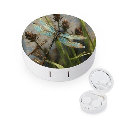 QWHJK Contact Lens Case,Dancing Dragonfly Print Plastic Contact Lens Case,contact Lens Care Box,ontact Lens Travel Box