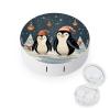 QWHJK Contact Lens Case,Merry Christmas Penguins Print Plastic Contact Lens Case,contact Lens Care Box,ontact Lens Travel Box view 1