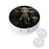 QWHJK Contact Lens Case,Elephant Black Print Plastic Contact Lens Case,contact Lens Care Box,ontact Lens Travel Box view 1
