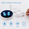 QWHJK Contact Lens Case,Blue Butterfly Print Plastic Contact Lens Case,contact Lens Care Box,ontact Lens Travel Box view 3