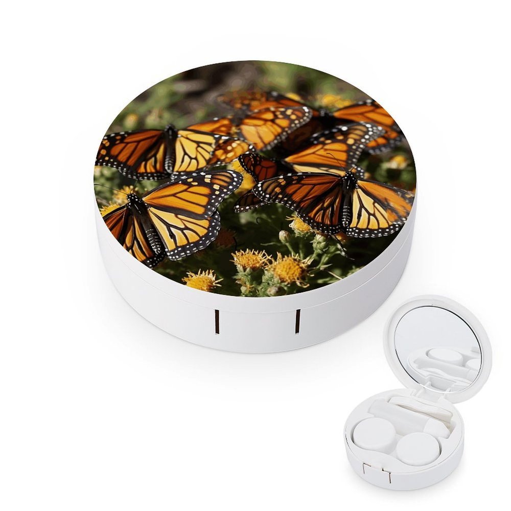 QWHJK Contact Lens Case,Monarch Butterflies Print Plastic Contact Lens Case,contact Lens Care Box,ontact Lens Travel Box