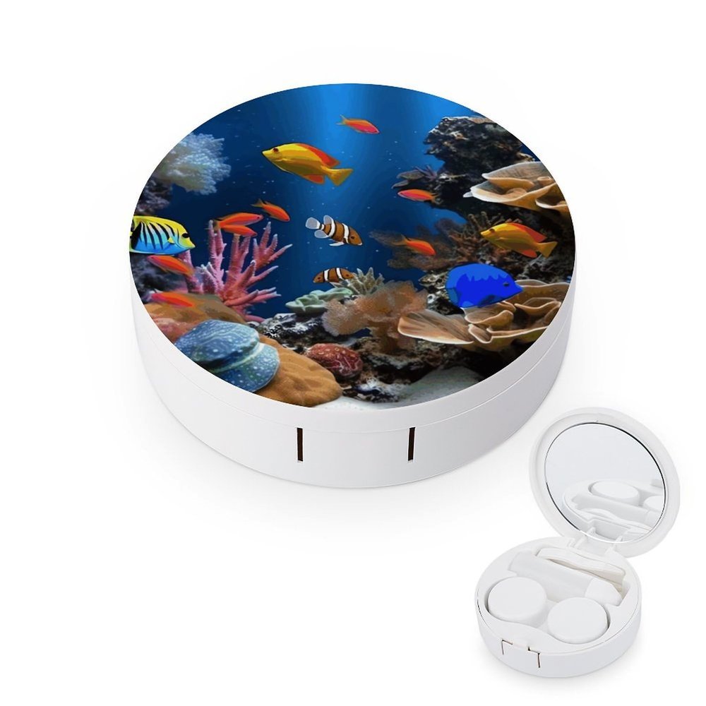 QWHJK Contact Lens Case,Marine Life Print Plastic Contact Lens Case,contact Lens Care Box,ontact Lens Travel Box