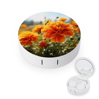 QWHJK Contact Lens Case,Marigold Flower Autumn Flowers Print Plastic Contact Lens Case,contact Lens Care Box,ontact Lens Travel Box