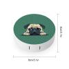 QWHJK Contact Lens Case,Pug Green Polka Dot Print Plastic Contact Lens Case,contact Lens Care Box,ontact Lens Travel Box view 2