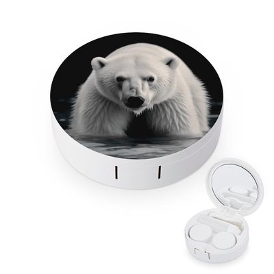 QWHJK Contact Lens Case,Polar Bear Print Plastic Contact Lens Case,contact Lens Care Box,ontact Lens Travel Box