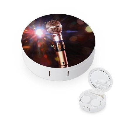 QWHJK Contact Lens Case,Karaoke Microphone Print Plastic Contact Lens Case,contact Lens Care Box,ontact Lens Travel Box