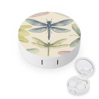 QWHJK Contact Lens Case,Dragonfly Drawing Print Plastic Contact Lens Case,contact Lens Care Box,ontact Lens Travel Box