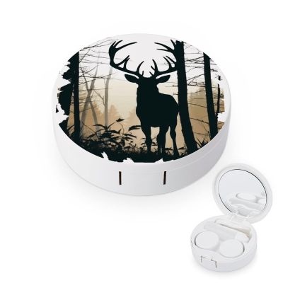 QWHJK Contact Lens Case,Deer Silhouette Print Plastic Contact Lens Case,contact Lens Care Box,ontact Lens Travel Box