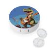 QWHJK Contact Lens Case,Dinosaur Playing Guitar Print Plastic Contact Lens Case,contact Lens Care Box,ontact Lens Travel Box view 1