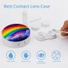QWHJK Contact Lens Case,Rainbow Print Plastic Contact Lens Case,contact Lens Care Box,ontact Lens Travel Box view 3