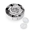 QWHJK Contact Lens Case,Black White Rose Print Plastic Contact Lens Case,contact Lens Care Box,ontact Lens Travel Box view 1