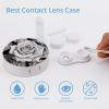 QWHJK Contact Lens Case,Black White Rose Print Plastic Contact Lens Case,contact Lens Care Box,ontact Lens Travel Box view 3