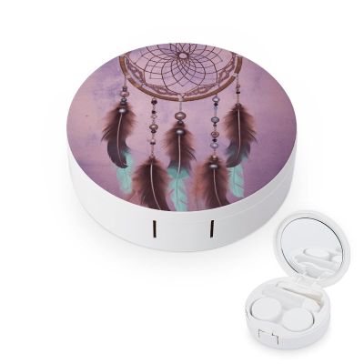 QWHJK Contact Lens Case,Dream Catcher Print Plastic Contact Lens Case,contact Lens Care Box,ontact Lens Travel Box
