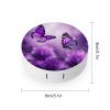 QWHJK Contact Lens Case,Purple Flower Butterflies Print Plastic Contact Lens Case,contact Lens Care Box,ontact Lens Travel Box view 2
