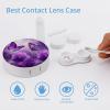 QWHJK Contact Lens Case,Purple Flower Butterflies Print Plastic Contact Lens Case,contact Lens Care Box,ontact Lens Travel Box view 3