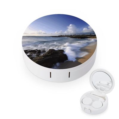QWHJK Contact Lens Case,Puerto Rico - Beach Print Plastic Contact Lens Case,contact Lens Care Box,ontact Lens Travel Box